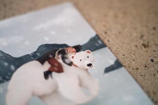 a close up of a postcard