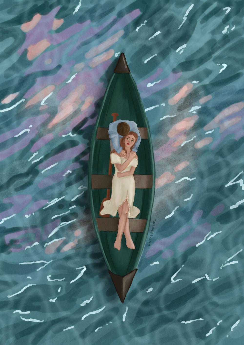 a couple in a boat